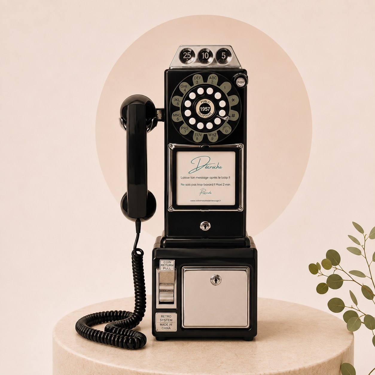 Mini cabine anglaise noire, PhoneBook hors série livre d’or audio